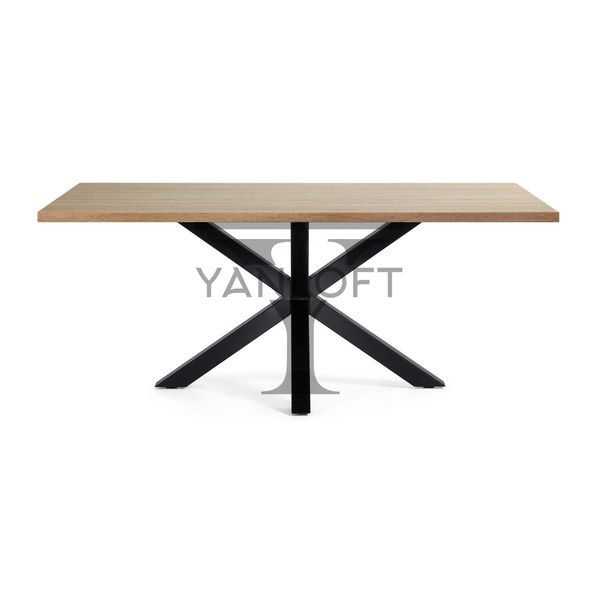 Обідній стіл в стилі лофт з дубовою стільницею Yanloft LT10 LT09 фото