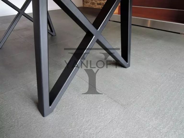 Обідній стіл в стилі лофт з дубовою стільницею Yanloft LT11 LT11 фото
