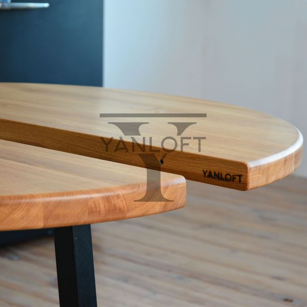 Раздвижной обеденный стол в стиле лофт с дубовой столешнице Yanloft LT09 LT09 фото