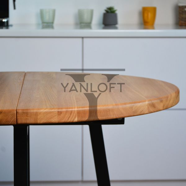 Роздвижний обідній стіл в стилі лофт з дубовою стільницею Yanloft LT09 LT09 фото